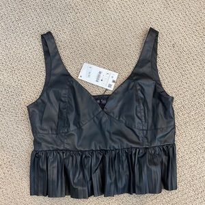 Faux leather Zara top